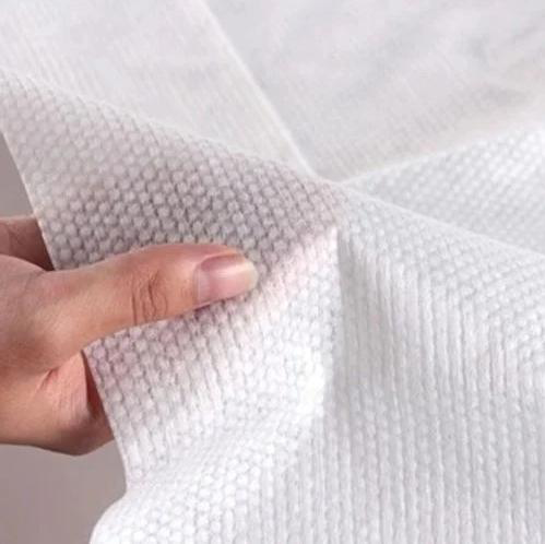 Close-up of embossed nonwoven fabric